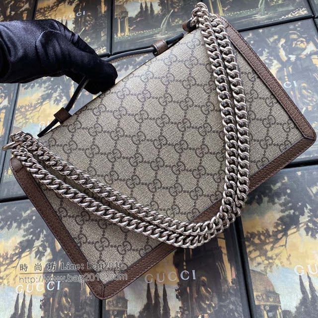 Gucci原厂皮包包 古驰女士拼接酒神包链条包 Gucci单肩斜挎包 621512  gdj1575